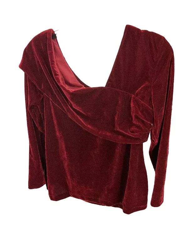 Top Long Sleeve By Reiss In Maroon, Size: L