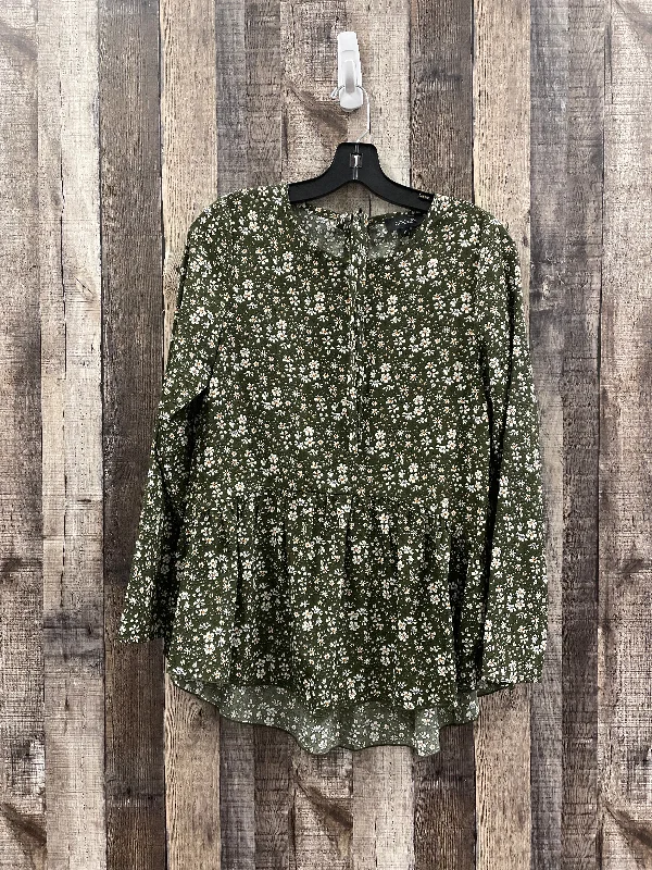 Top Long Sleeve By Roolee In Green, Size: S