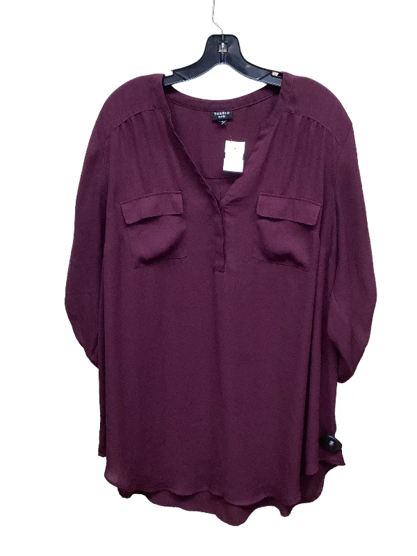 Top Long Sleeve By Torrid In Purple, Size: 2x