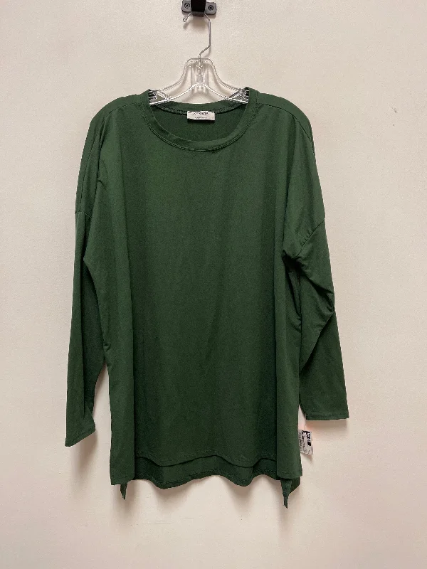 Top Long Sleeve By Zenana Outfitters In Green, Size: L